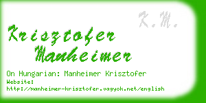 krisztofer manheimer business card